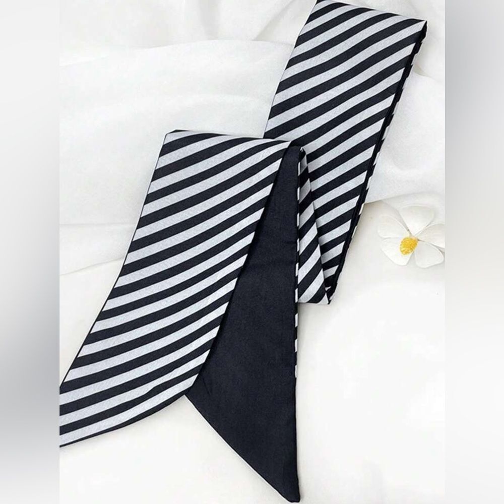 Black and White Striped Scarf #1839